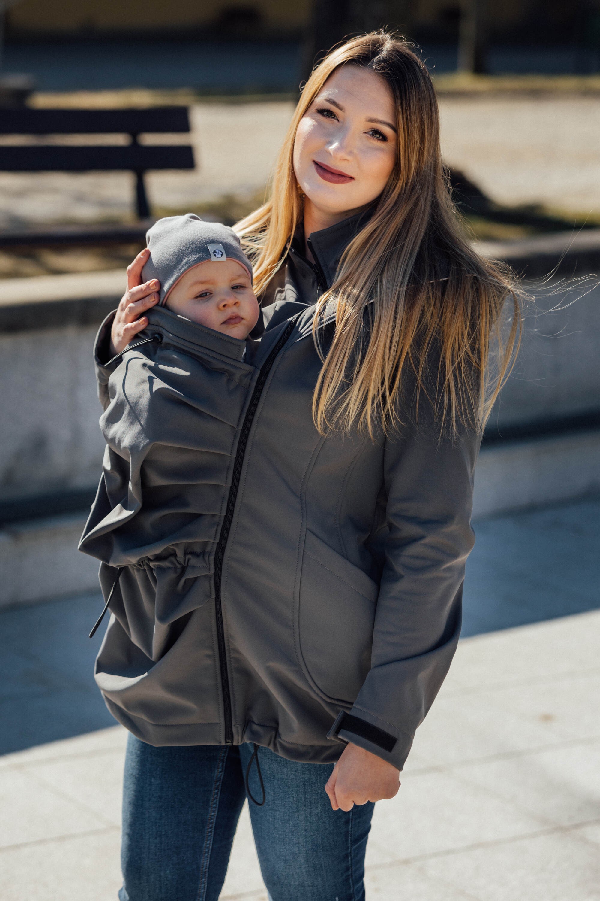 LennyLamb Softshell Babywearing Coat - Grey