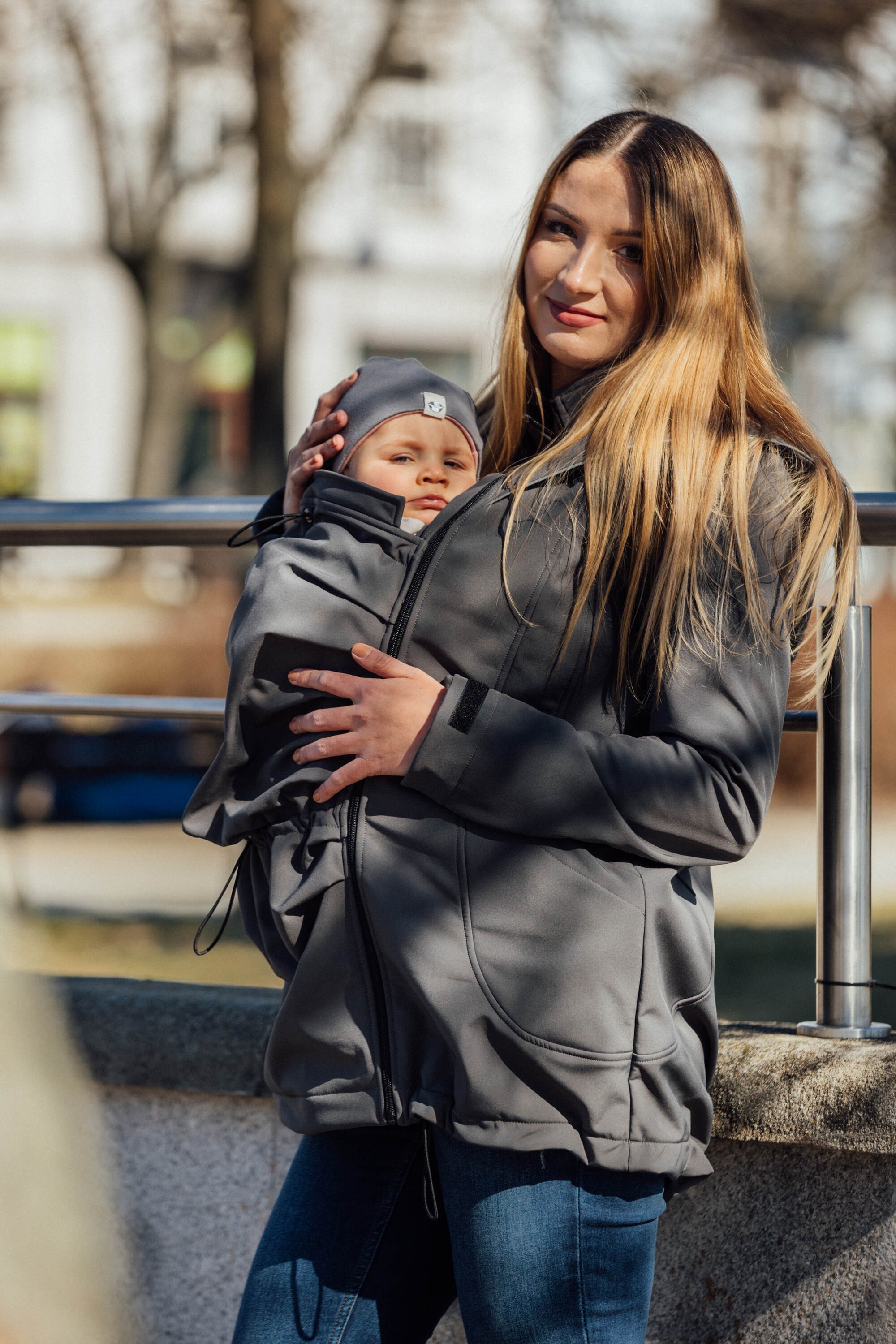 LennyLamb Softshell Babywearing Coat - Grey