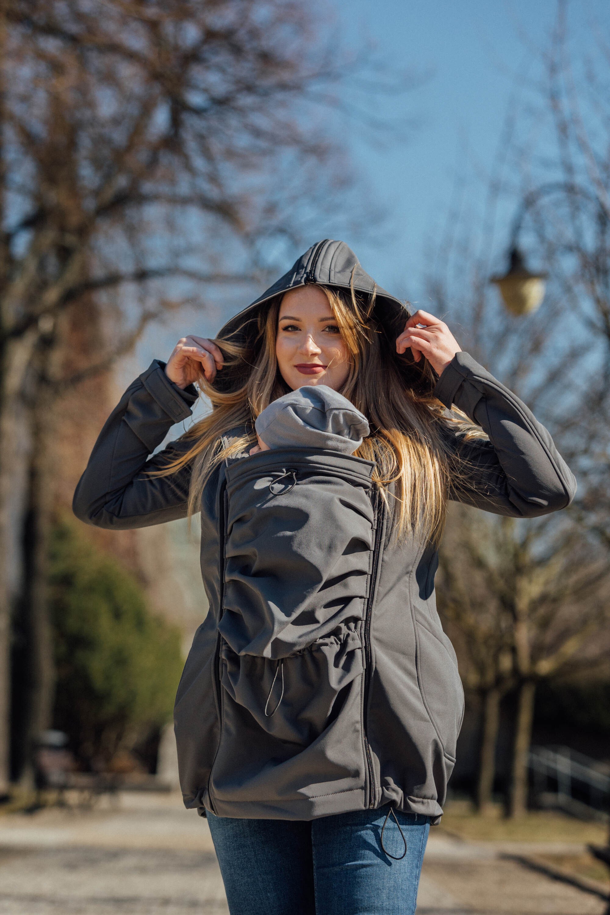 LennyLamb Softshell Babywearing Coat - Grey