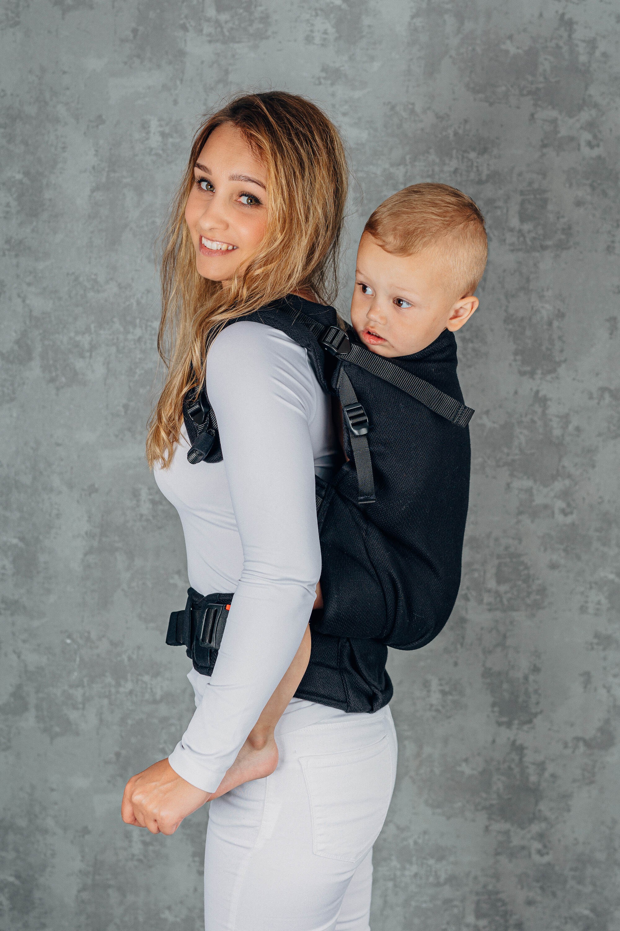 LennyPreschool kandekott, LITTLE HERRINGBONE EBONY BLACK
