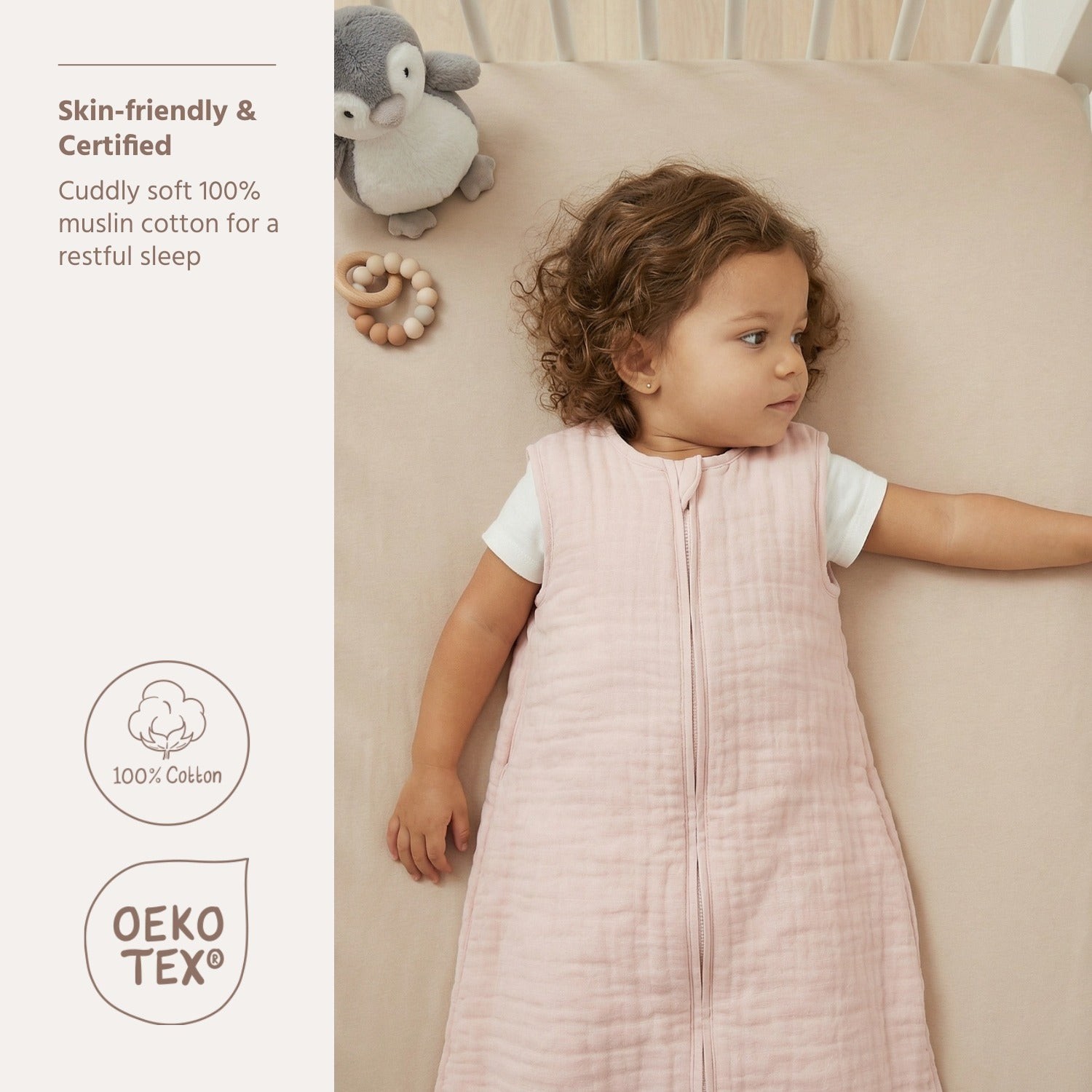 MUSLIINIST MAGAMISKOTT 0.5 TOG - SOFT PINK