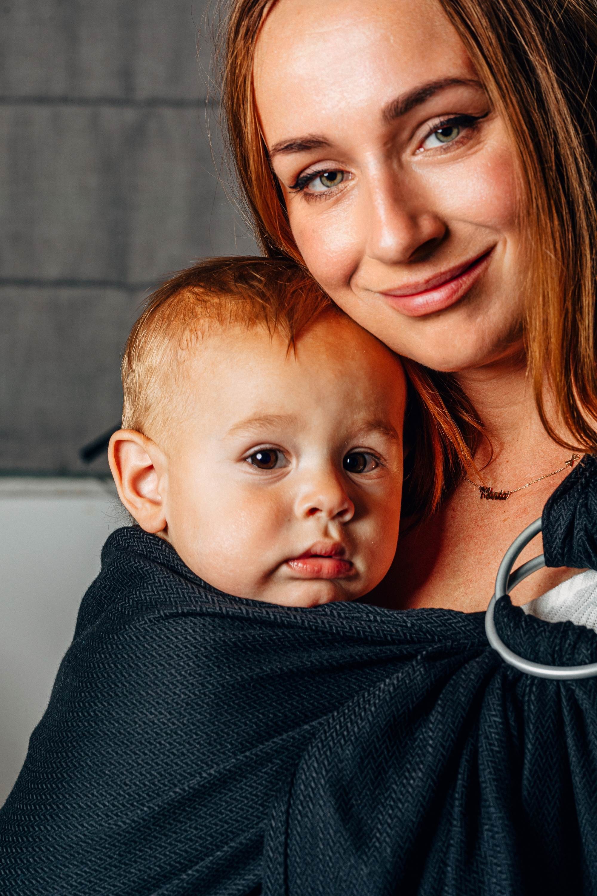 LennyLamb Ring Sling Little Herringbone Ebony Black