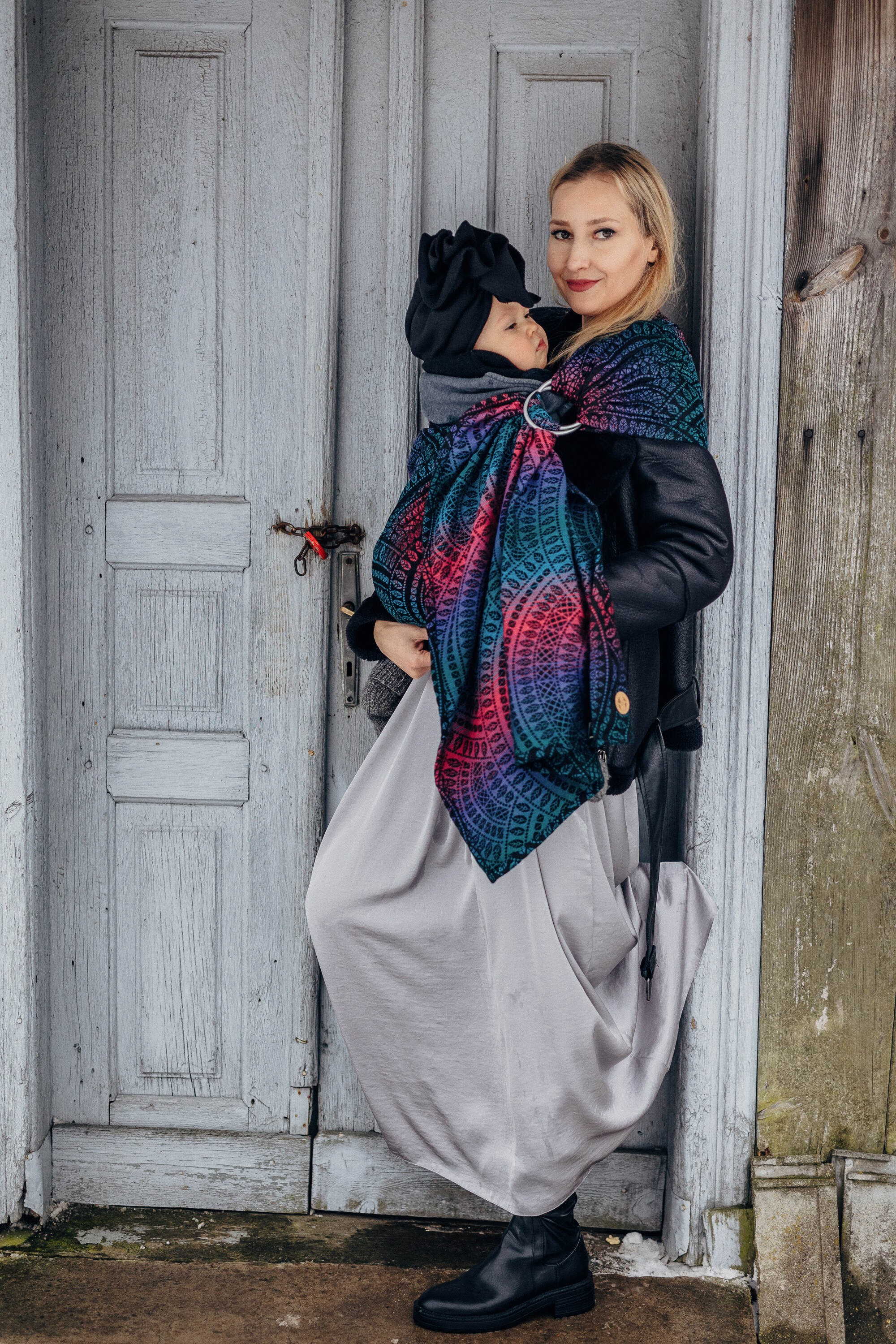 LennyLamb Ring Sling Peacock's Tail - Black Opal