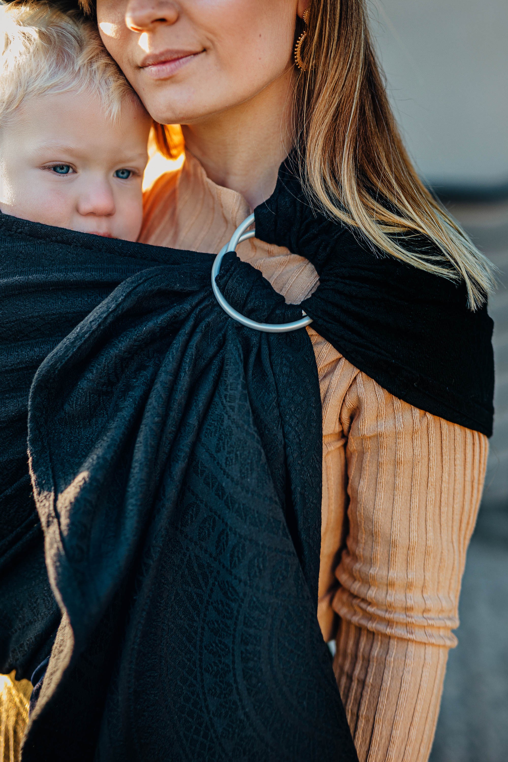 LennyLamb Ring Sling Peacock's Tail - Pitch Black