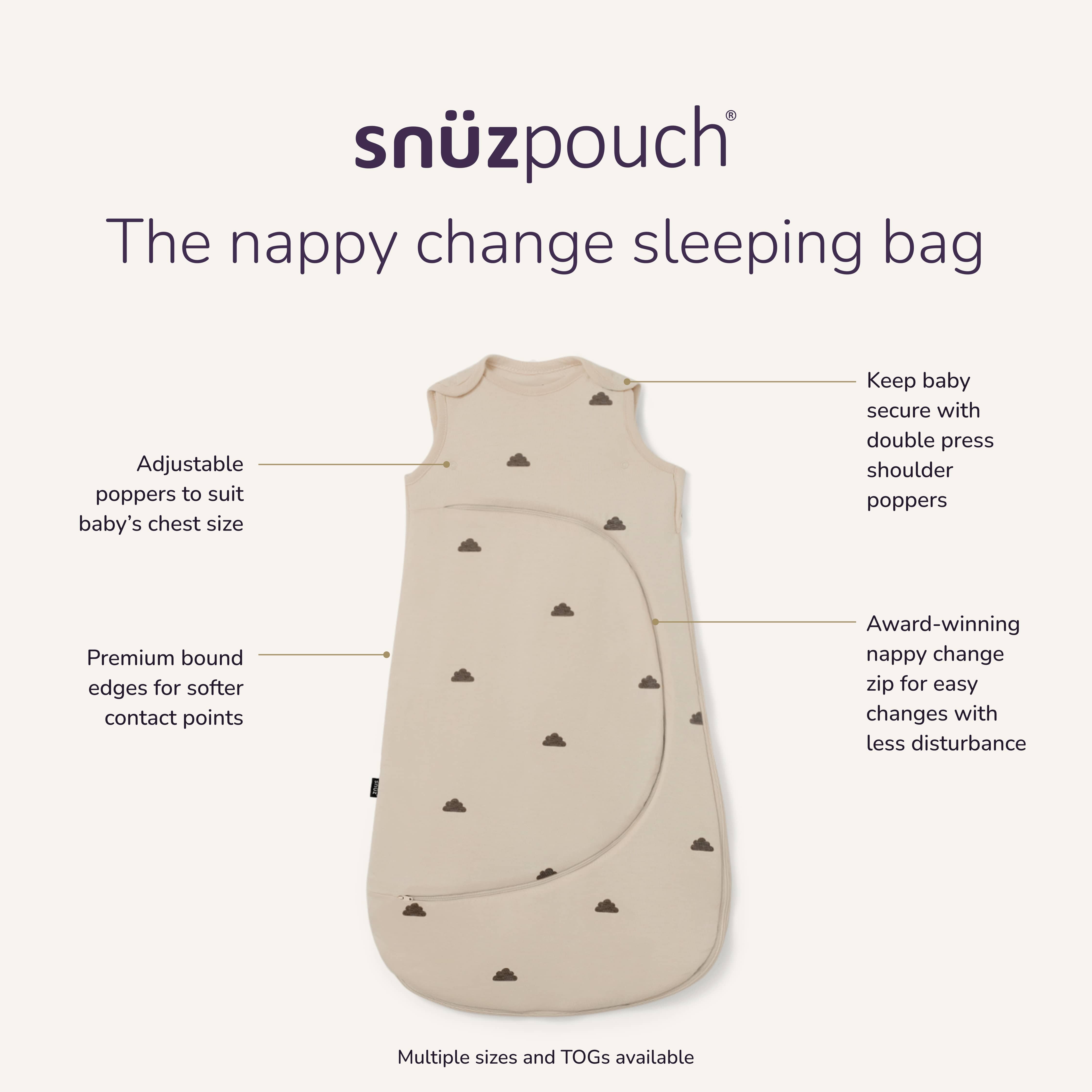 SnuzPouch Sleeping Bag 2.5 TOG – Sand Cloud