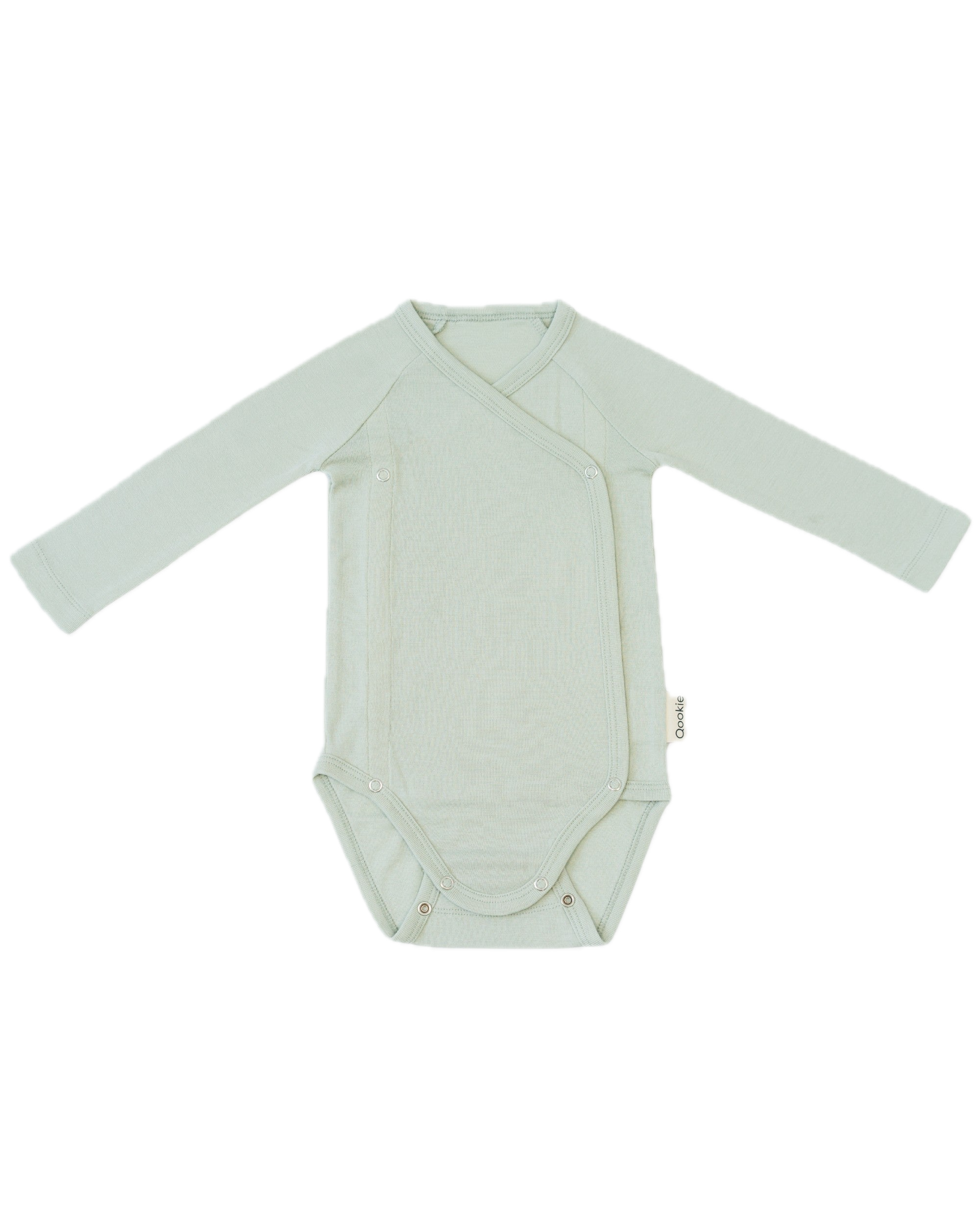 Wool-Silk Long Sleeve Wrap Bodysuit – Salvia