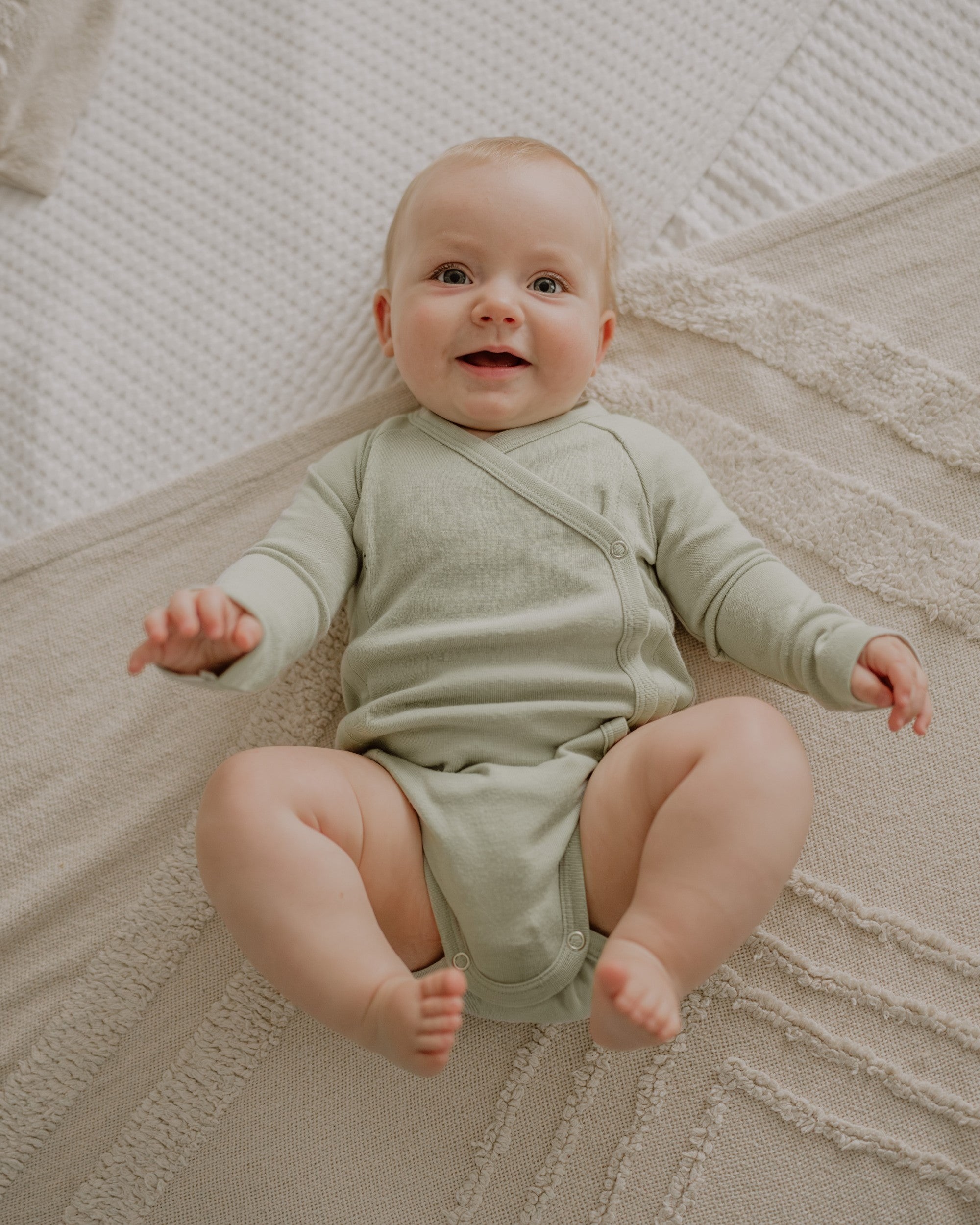 Wool-Silk Long Sleeve Wrap Bodysuit – Salvia