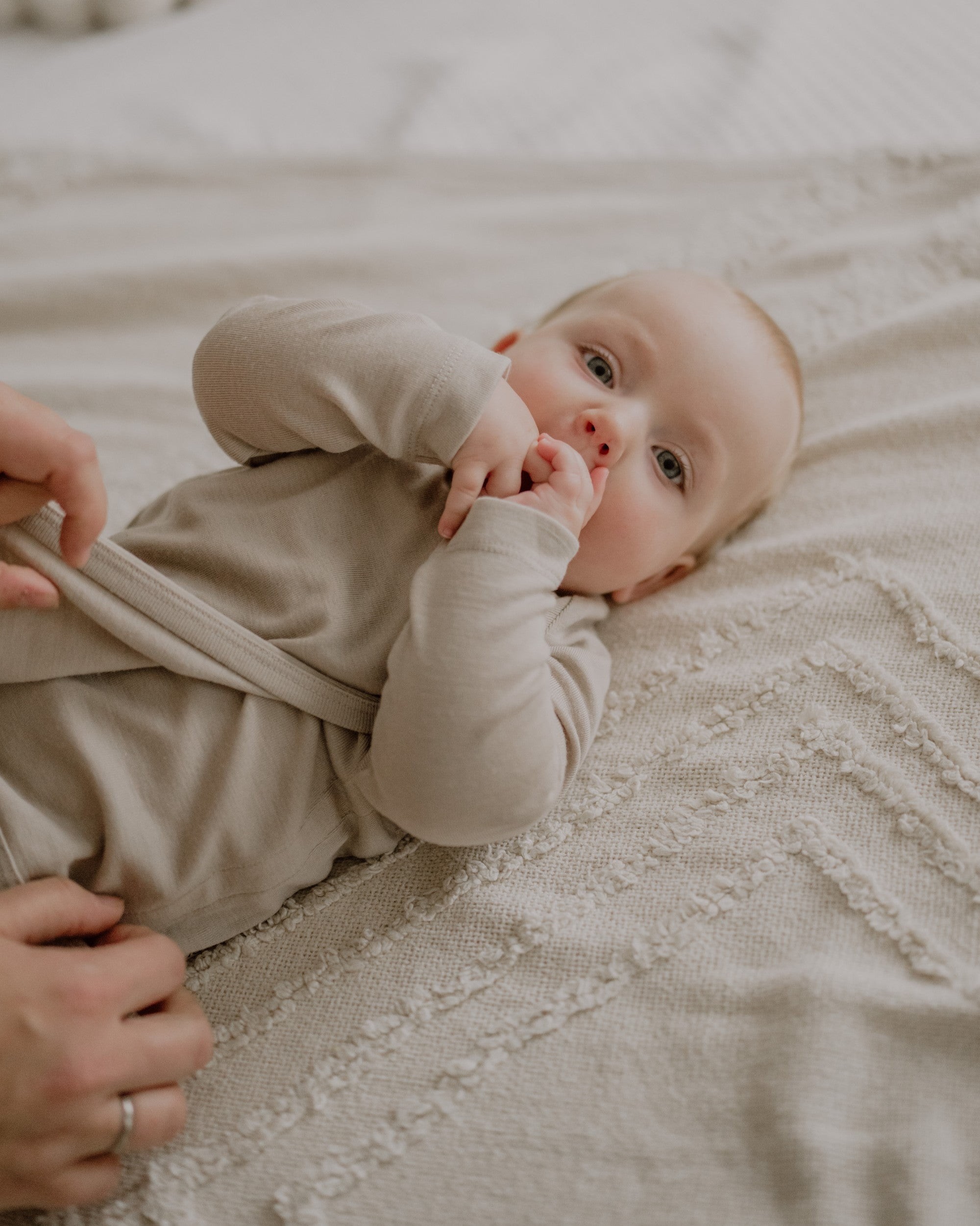 Wool-Silk Long Sleeve Wrap Bodysuit – Clay