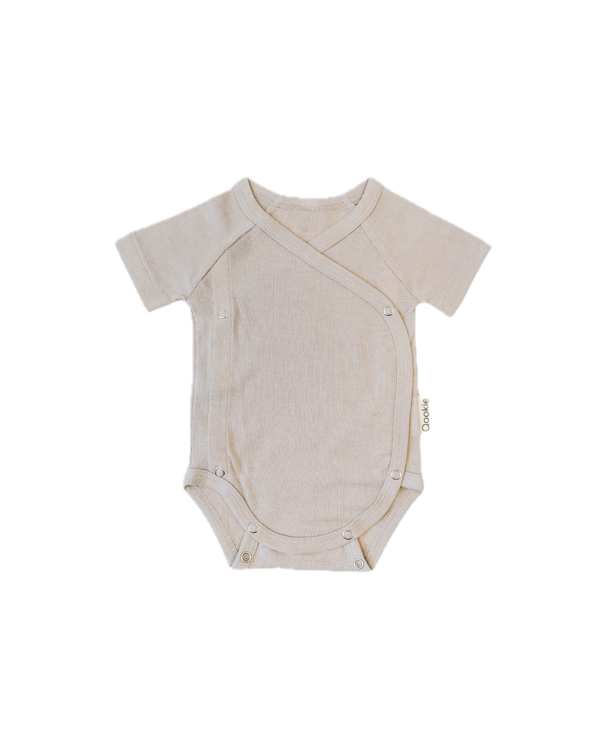 Wool-Silk Short Sleeve Wrap Bodysuit – Clay