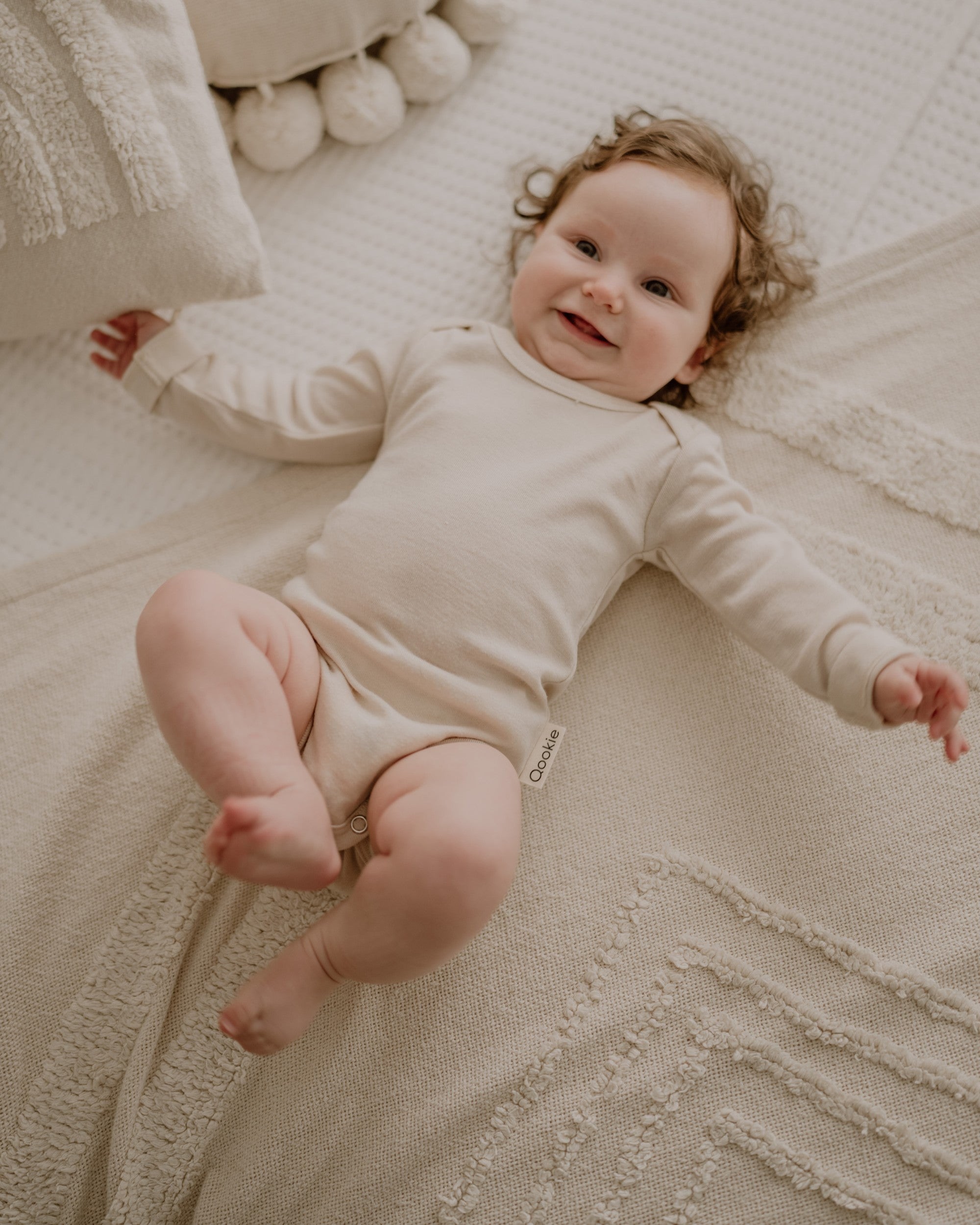 Wool-Silk Long Sleeve Bodysuit – Beige