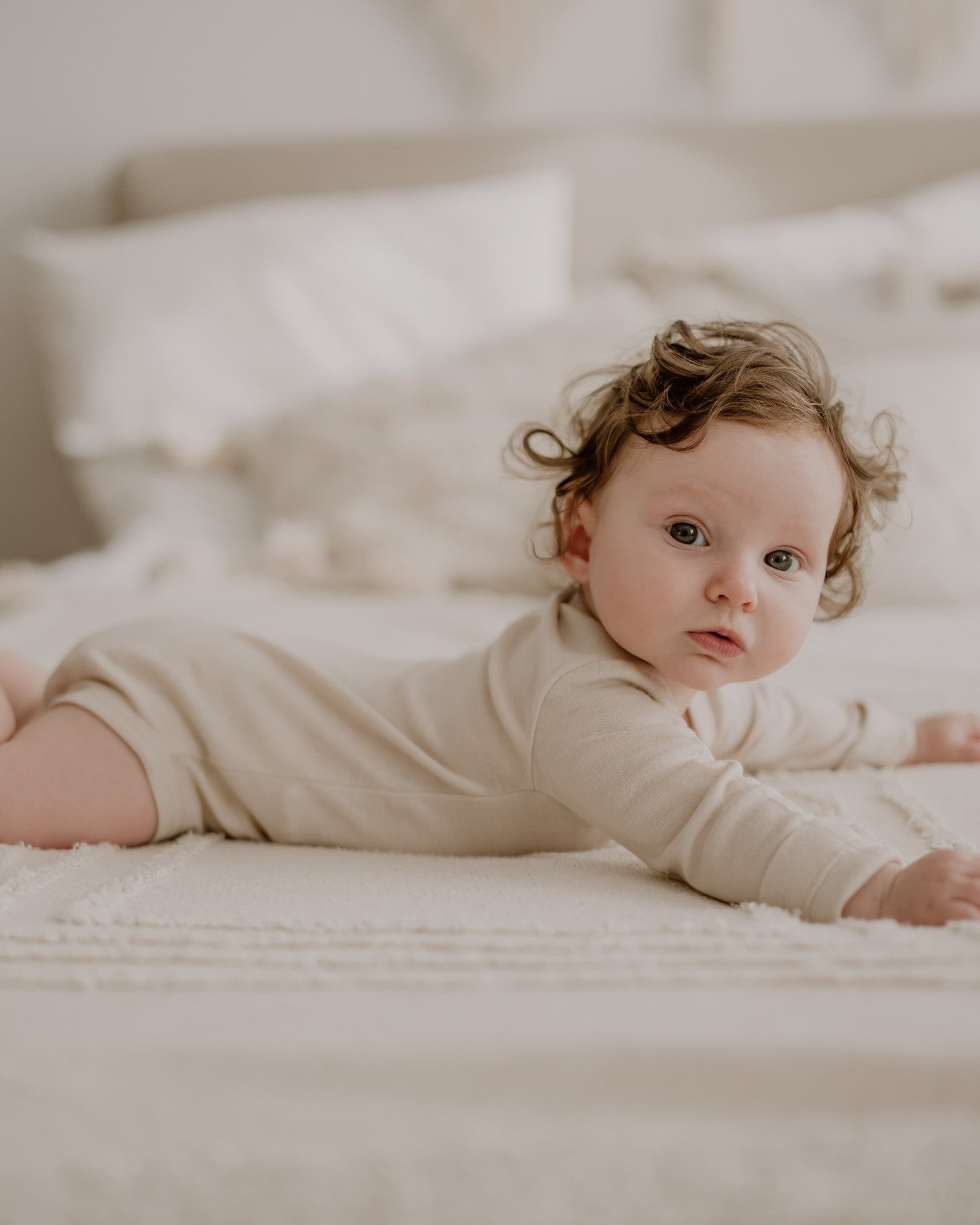 Wool-Silk Long Sleeve Bodysuit – Beige