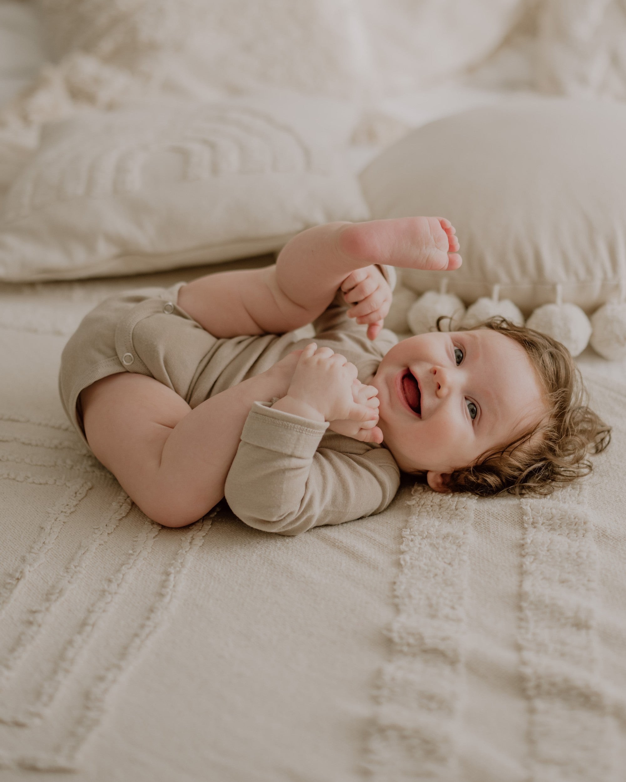 Wool-Silk Long Sleeve Bodysuit – Clay