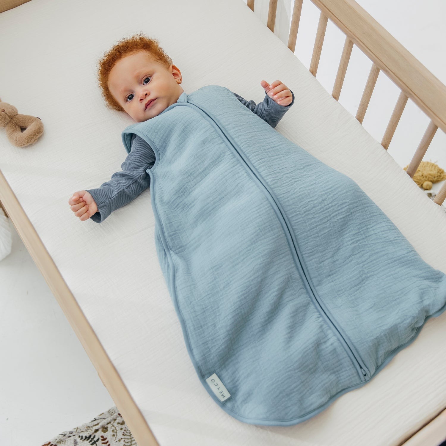 SLEEPINGBAG LINED PRE-WASHED MUSLIN UNI - JEANS BLUE