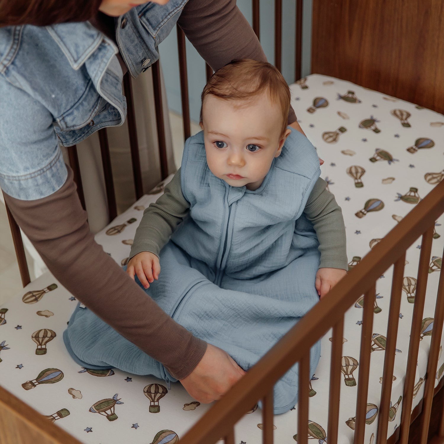 SLEEPINGBAG LINED PRE-WASHED MUSLIN UNI - JEANS BLUE