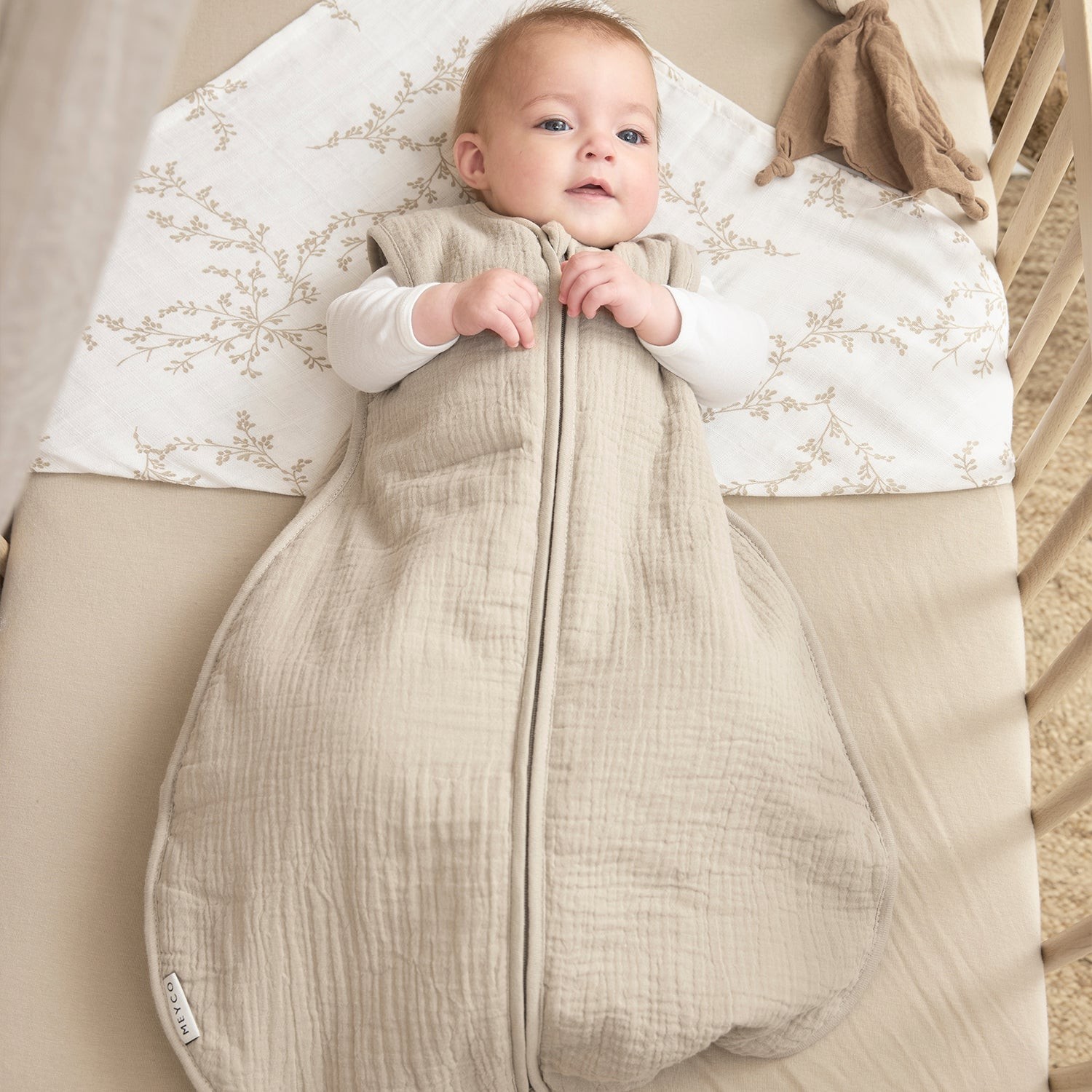 SLEEPINGBAG LINED PRE-WASHED MUSLIN UNI - SAND