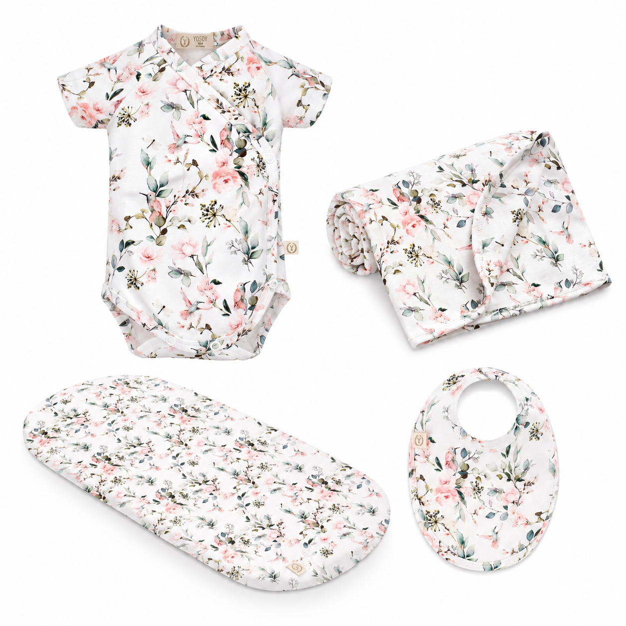 Set newborn SECRET GARDEN ON WHITE