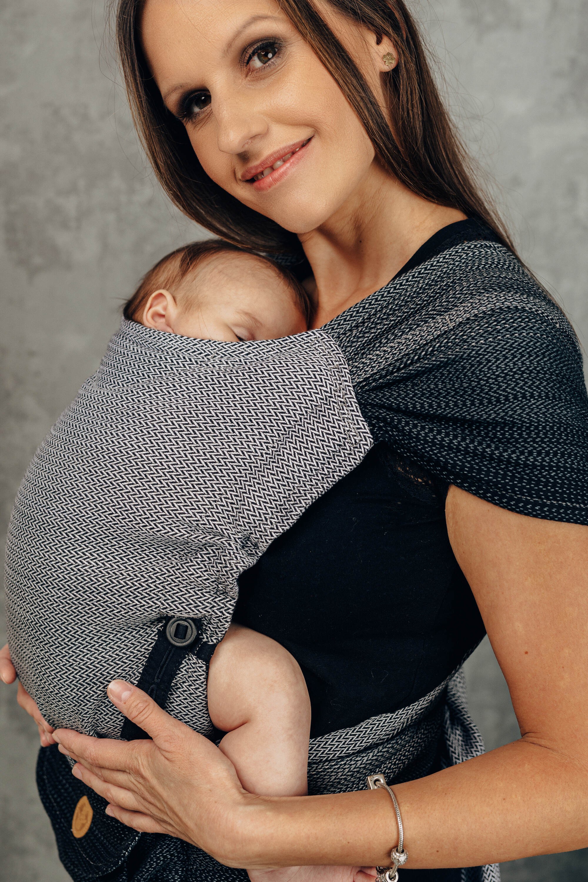 LennyHybrid kandekott, Little Herringbone Ombre Grey