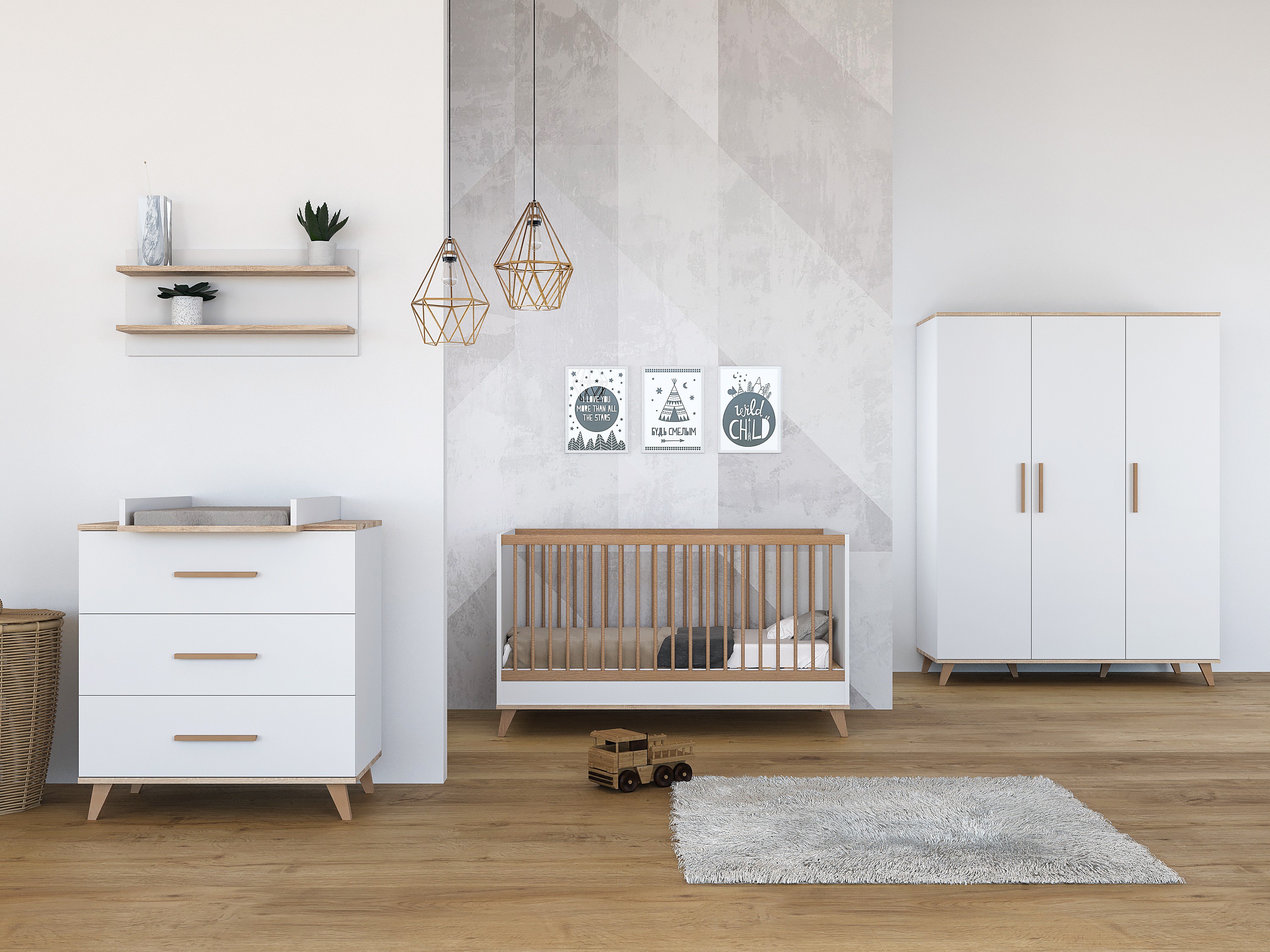 Flip White & Oak riiul