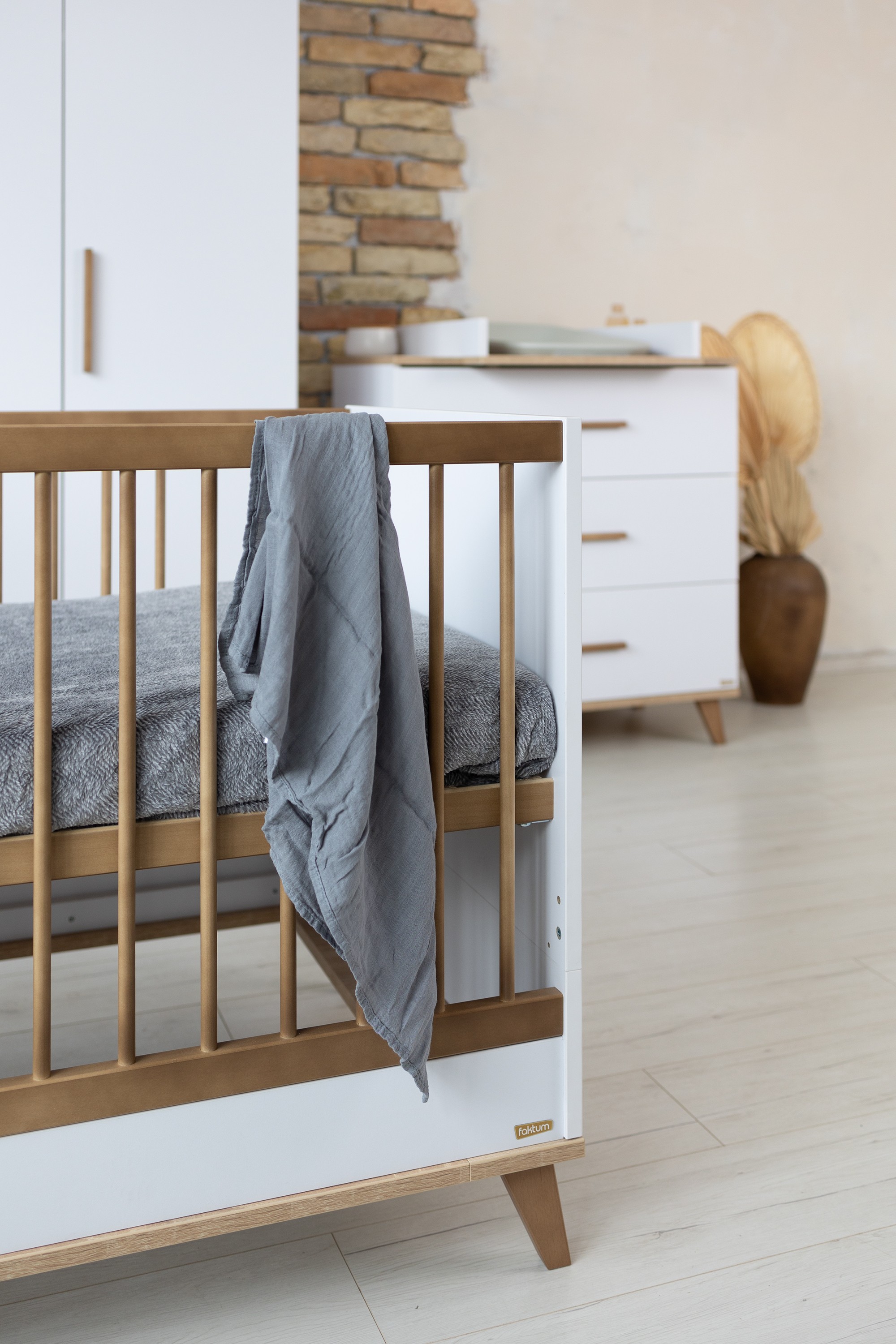 Flip White & Oak voodi 140x70